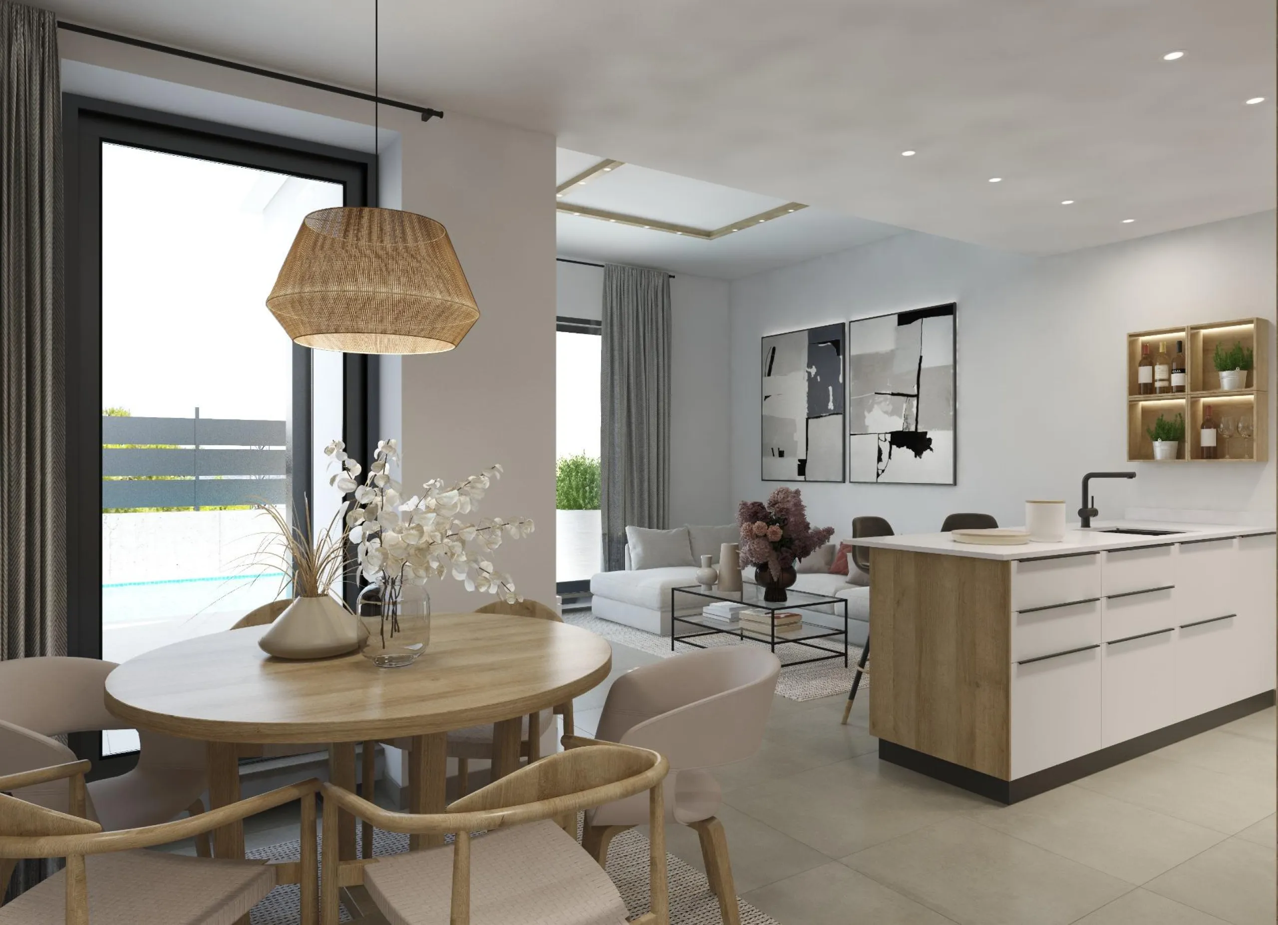 Lovely villa with private pool and solarium in a green area near the beach.