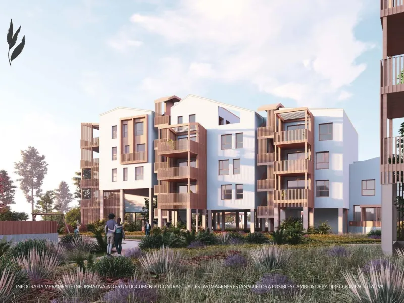 Viviendas sostenibles de nueva construcción junto al mar.