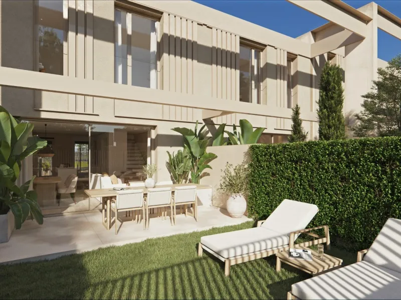 Viviendas adosadas de moderno diseño con piscina comunitaria