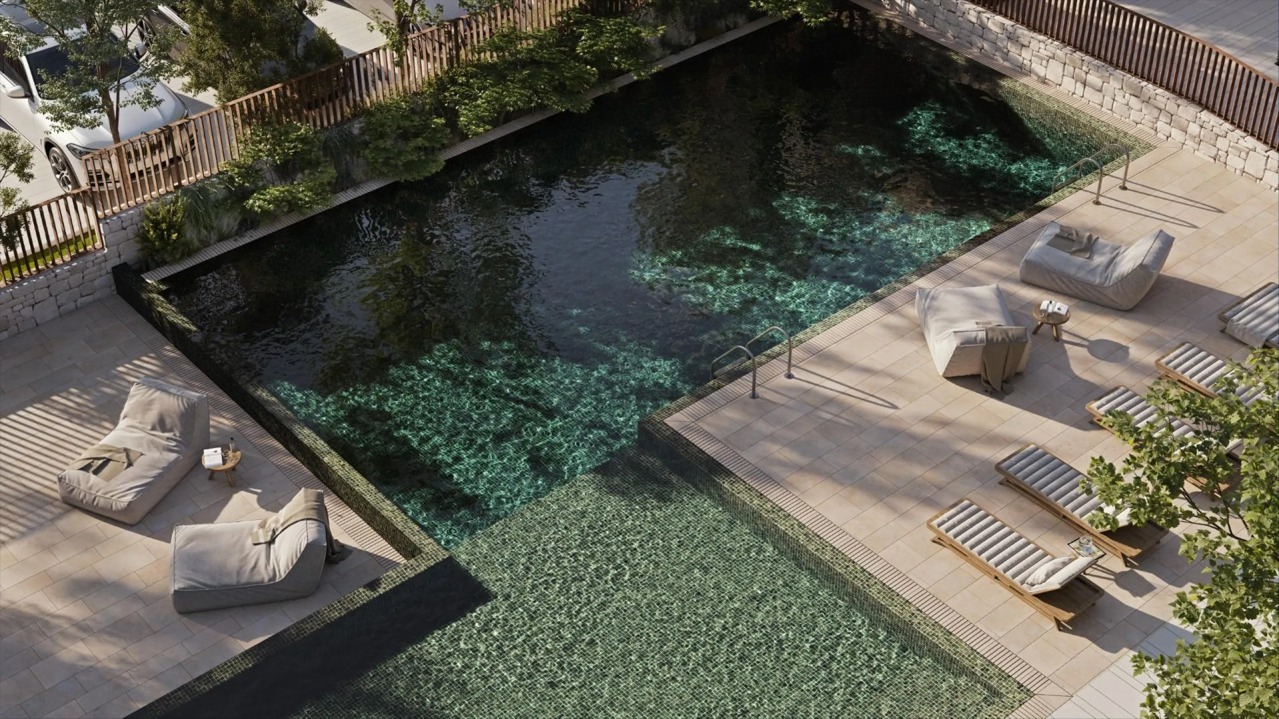 Viviendas adosadas de moderno diseño con piscina comunitaria