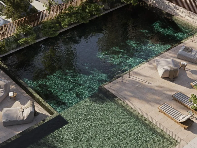 Viviendas adosadas de moderno diseño con piscina comunitaria