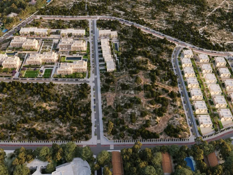Viviendas adosadas de moderno diseño con piscina comunitaria