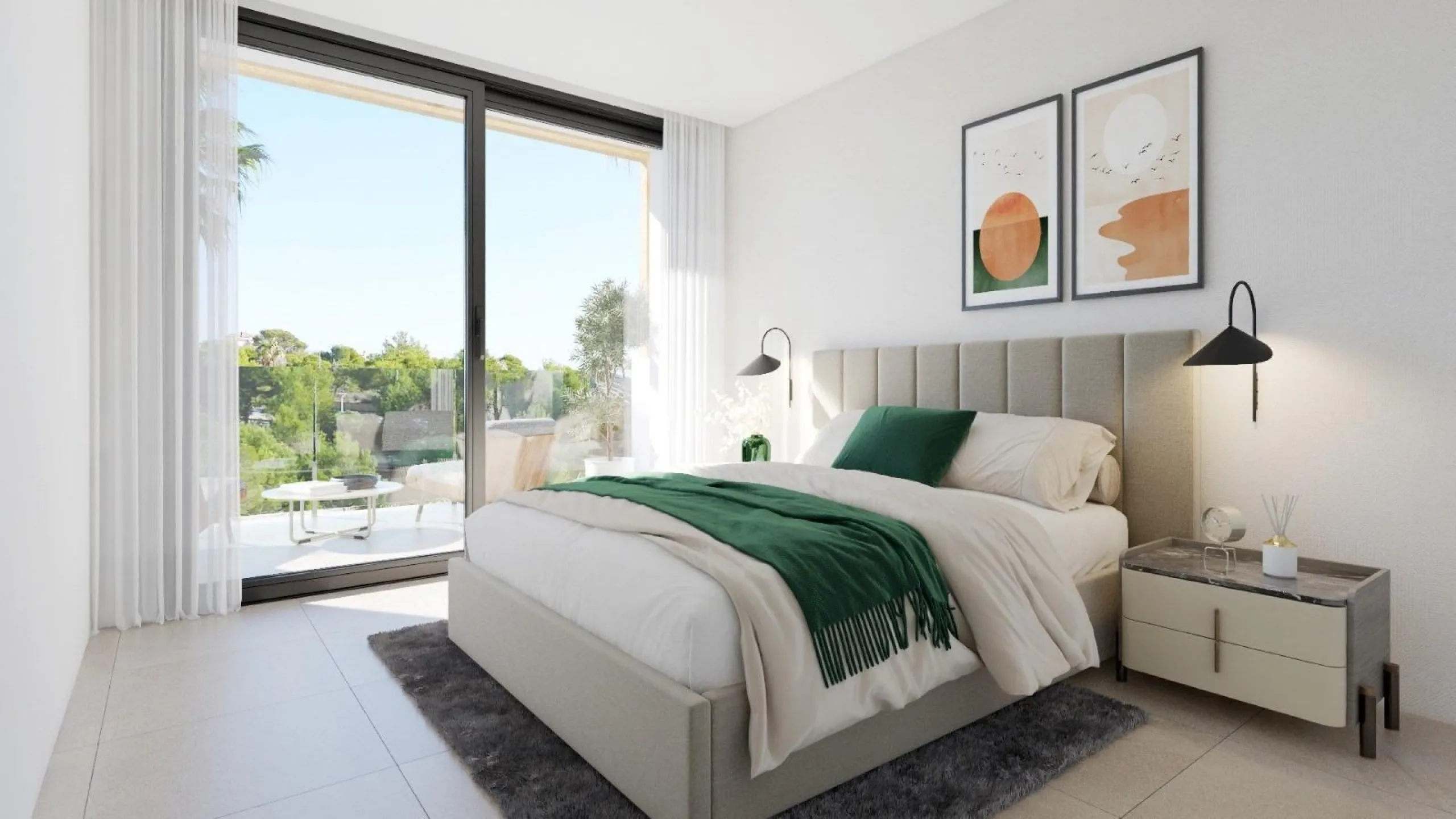 New semi-detached homes with communal pool