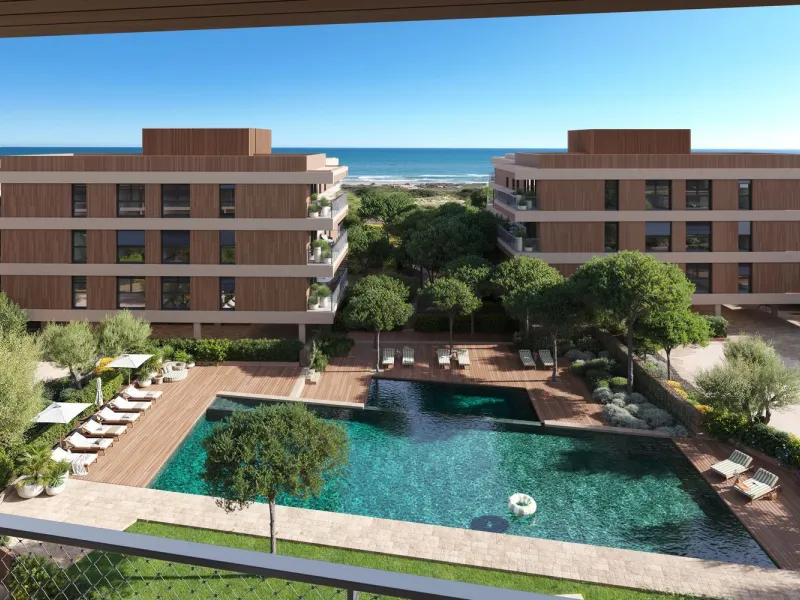 Piso con vistas al mar y terraza en Gava Mar – Primera línea de playa