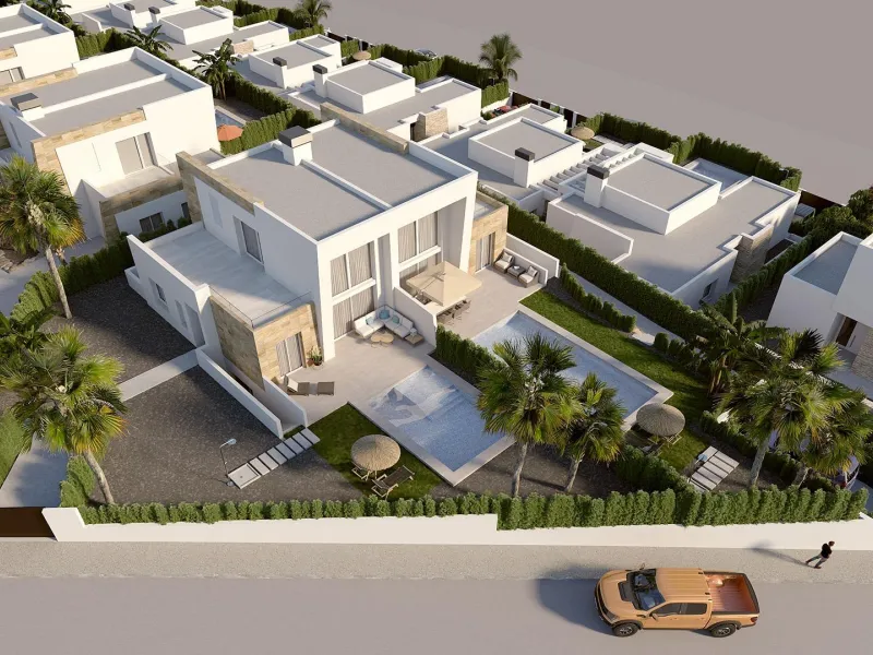 VILLAS PAREADAS EN ALGORFA. 3 DORM. 2 BAÑOS. PISCINA PRIVADA. PARCELA 260 M2.