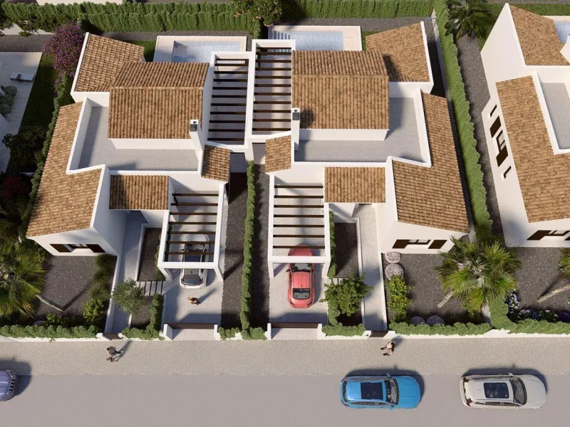 VILLAS DE UNA PLANTA EN ALGORFA. 3 DOR. 2 BAÑOS. 135 M2 DE CASA. 437 DE PARLELA. PISCINA PROPIA.