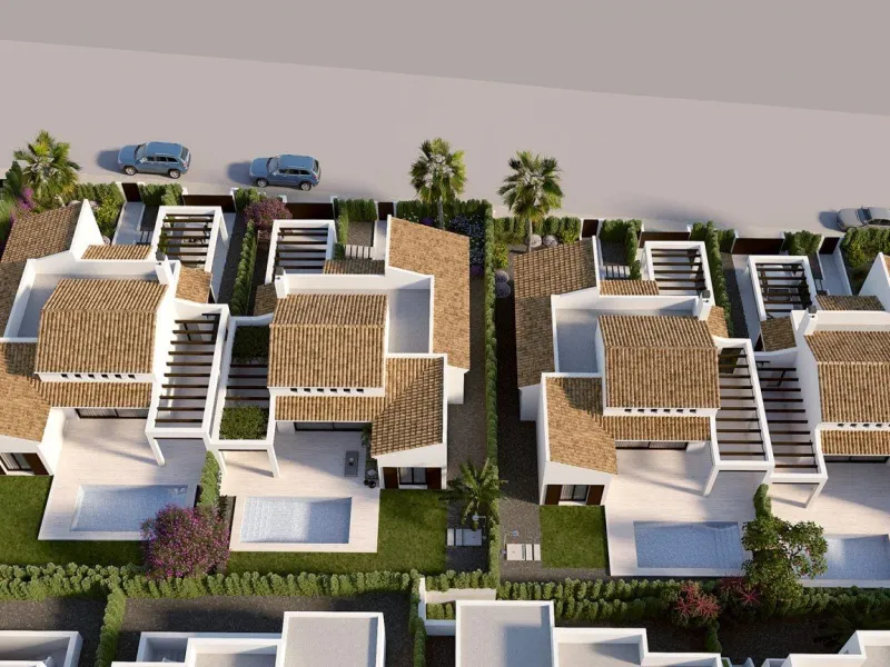 VILLAS DE UNA PLANTA EN ALGORFA. 3 DOR. 2 BAÑOS. 135 M2 DE CASA. 437 DE PARLELA. PISCINA PROPIA.