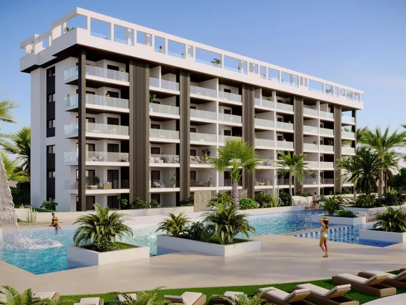 APARTAMENTOS DE OBRA NUEVA CON VISTAS AL MAR. 2 DOR. 2 BAÑOS. APARCAMENTO. PISCINA. PLAYA A 700 M.