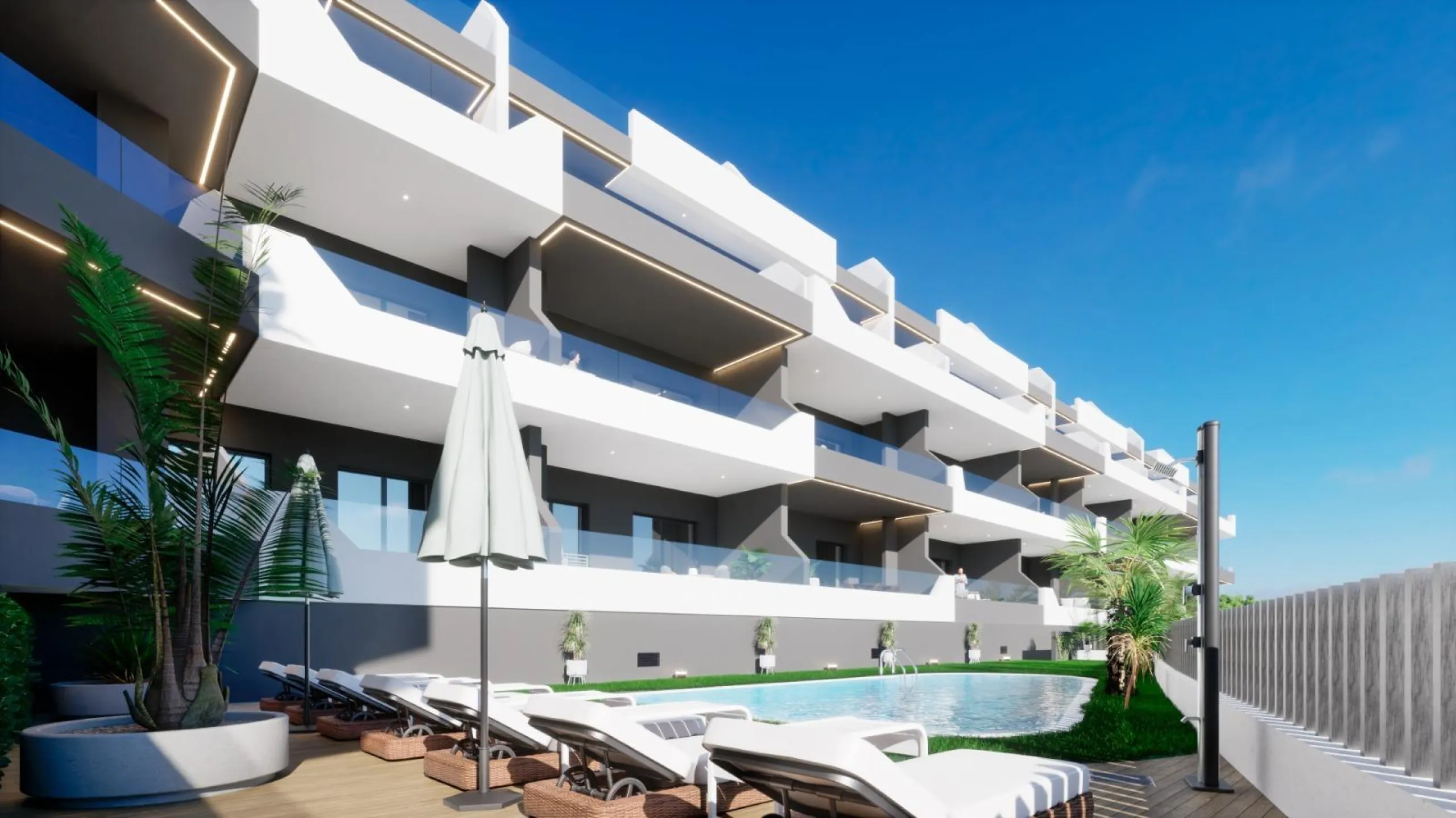 OBRA NUEVA. RESIDENCIAL PRIVADA EN BENIJOFAR. 2 DORM. 2 BAÑOS. TERRAZA 16 M2. PISCINA.