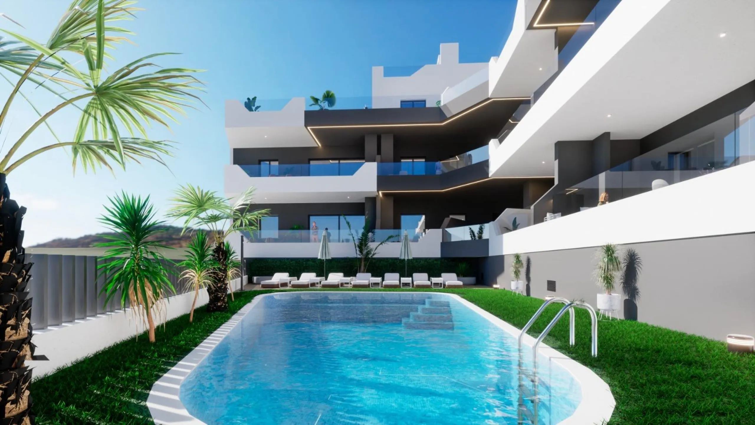 OBRA NUEVA. RESIDENCIAL PRIVADA EN BENIJOFAR. 2 DORM. 2 BAÑOS. TERRAZA 16 M2. PISCINA.