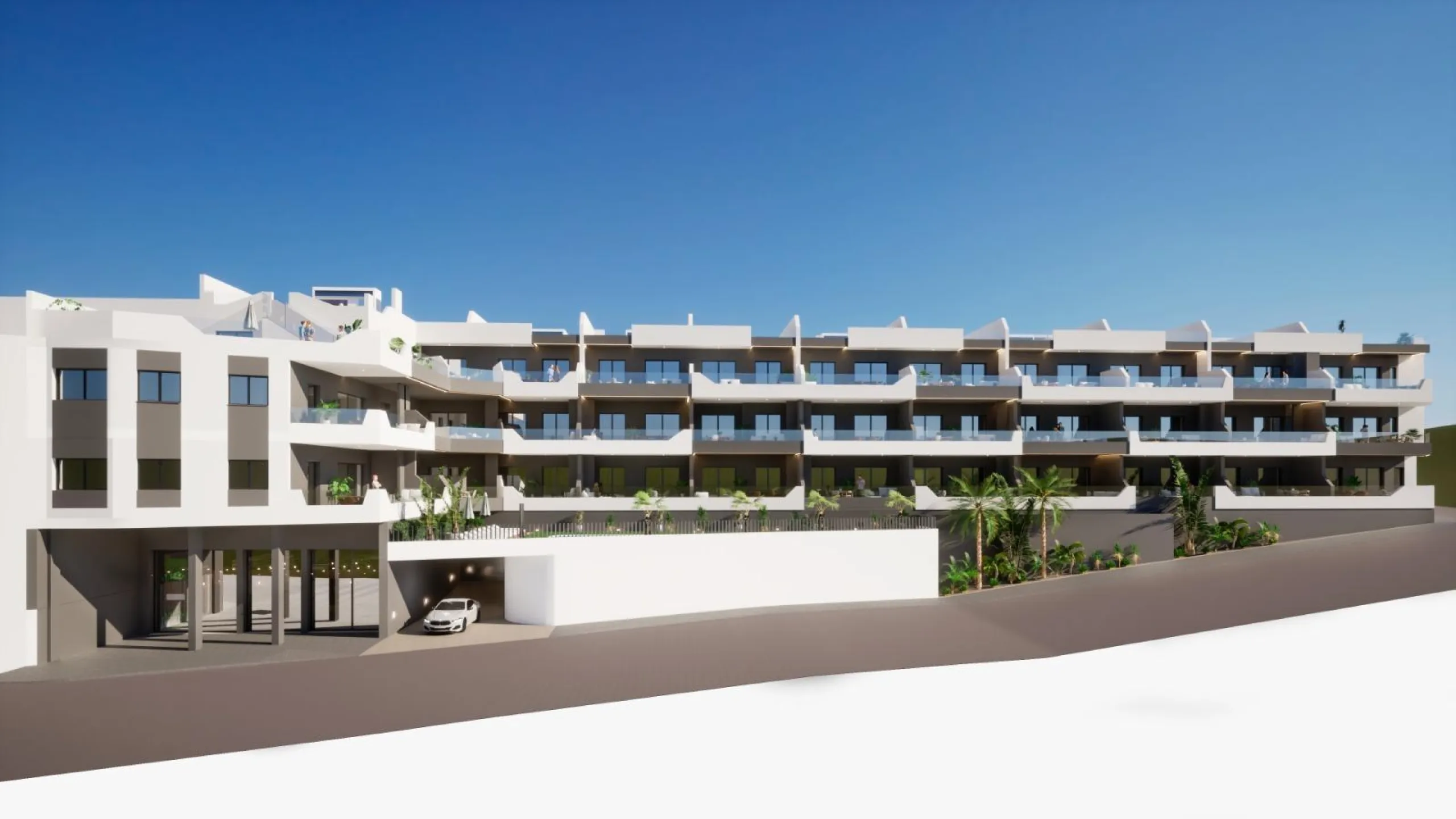 OBRA NUEVA. RESIDENCIAL PRIVADA EN BENIJOFAR. 2 DORM. 2 BAÑOS. TERRAZA 16 M2. PISCINA.