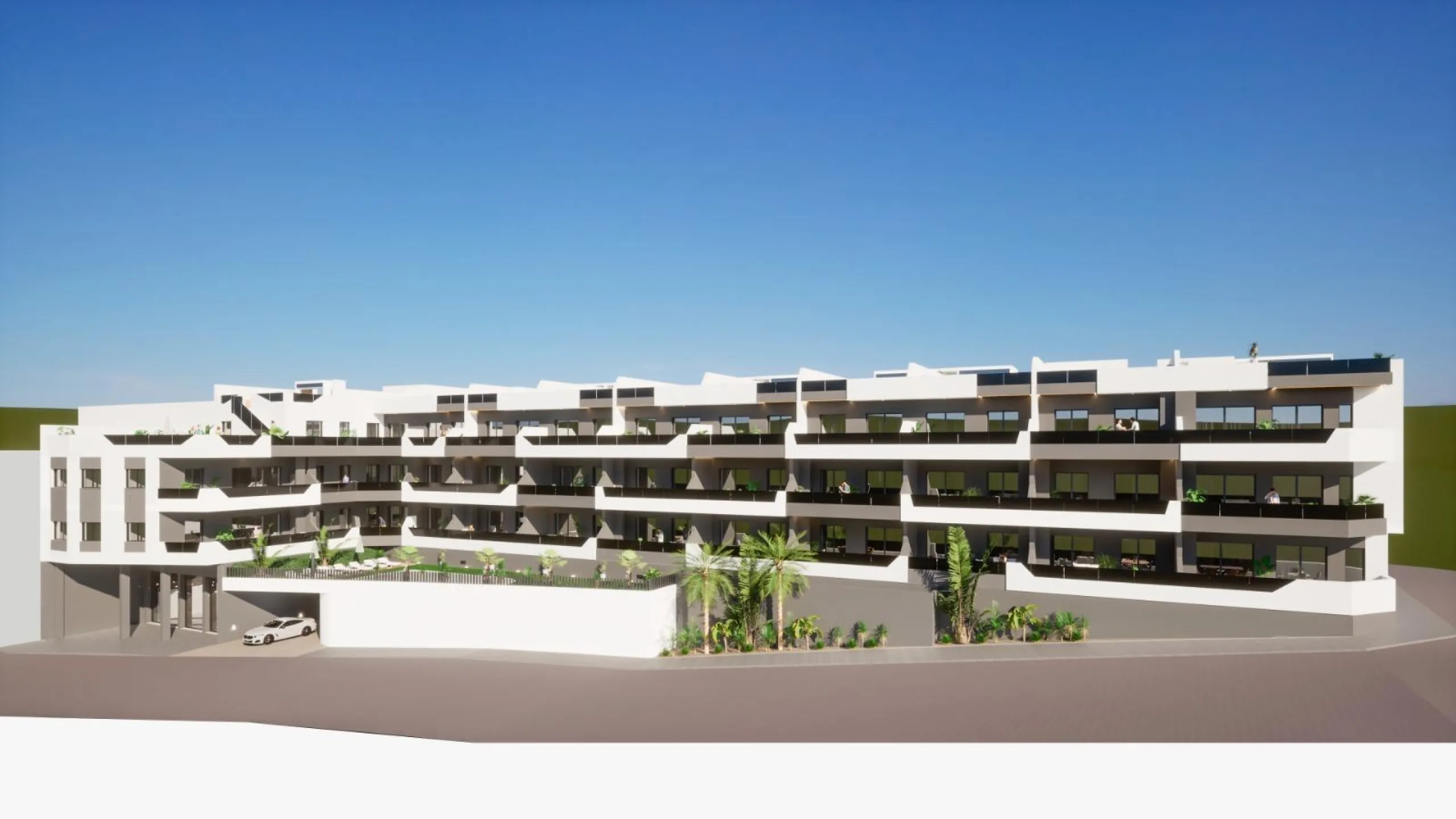 OBRA NUEVA. RESIDENCIAL PRIVADA EN BENIJOFAR. 2 DORM. 2 BAÑOS. TERRAZA 16 M2. PISCINA.
