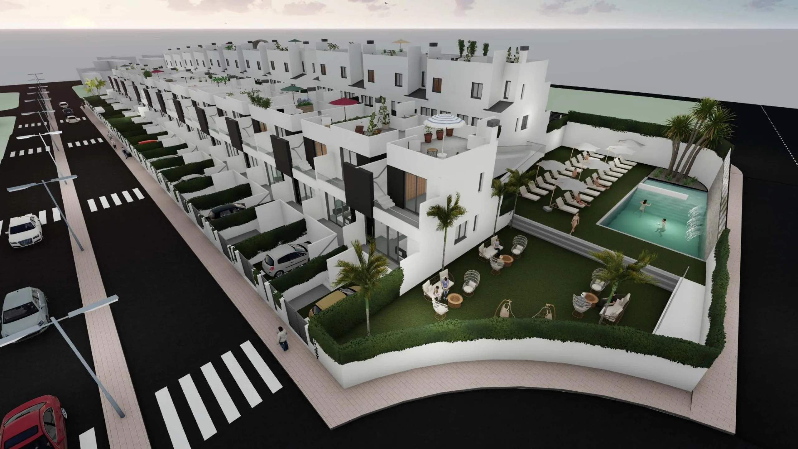 OBRA NUEVA! ADOSADOS EN COX. 3 DORM. 2 BAÑOS. SOLARIUM 33 M2. TERRAZA 36 M2.GARAJE+TRASTERO. PISCINA