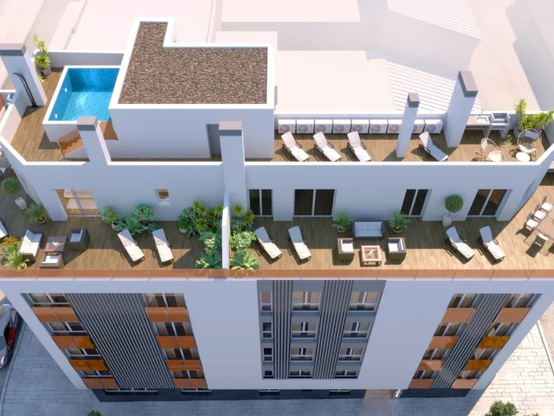 Nueva construcción de edificio moderno en el corazón de Las Carolinas en Alicante.