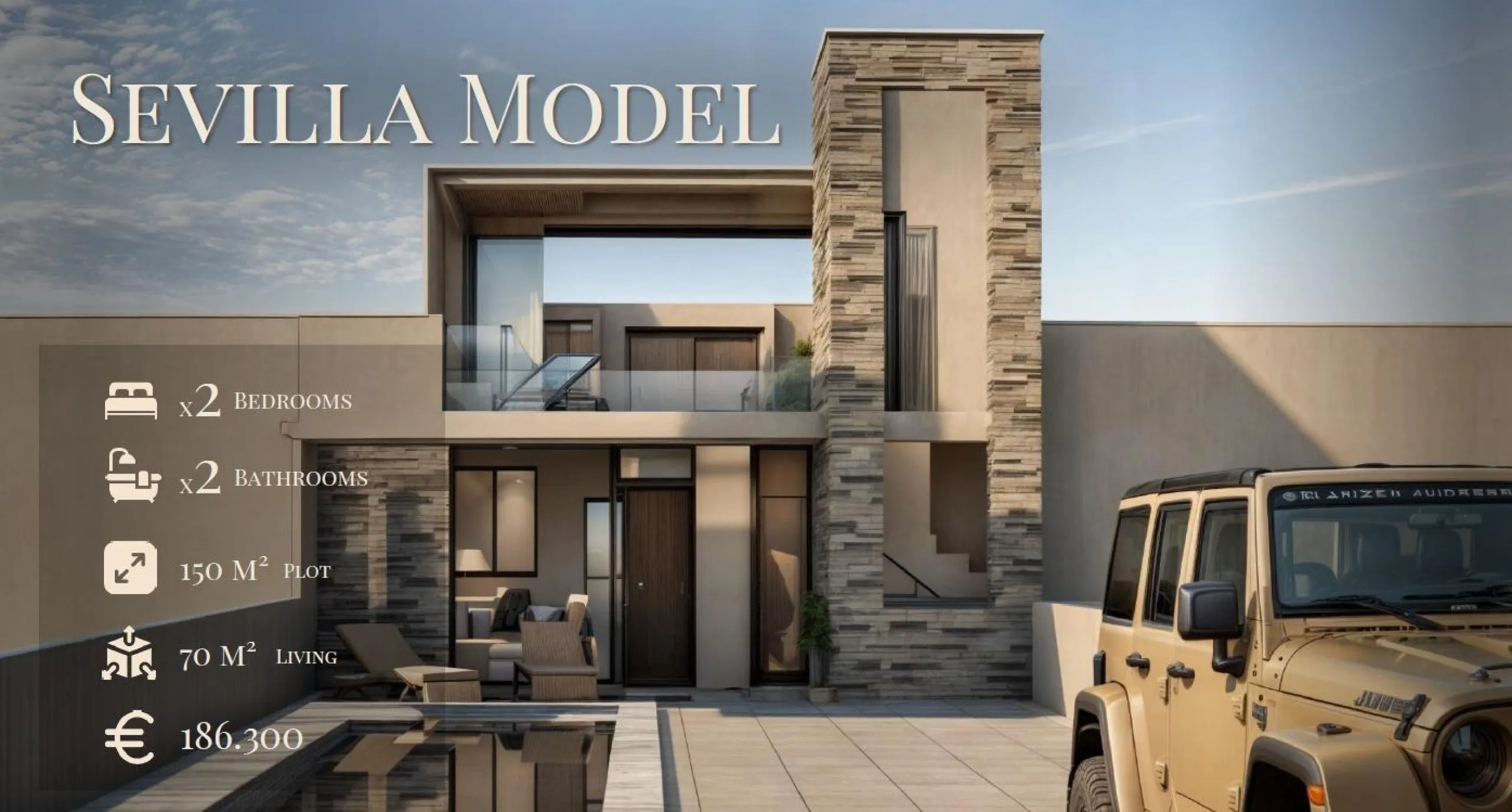 VILLA DE LUJO EN (LA PINILLA) MURCIA. PISCINA. 2 DORM. 2 BAÑOS. PARCELA 150 M2. SOLARIUM 44 M2.