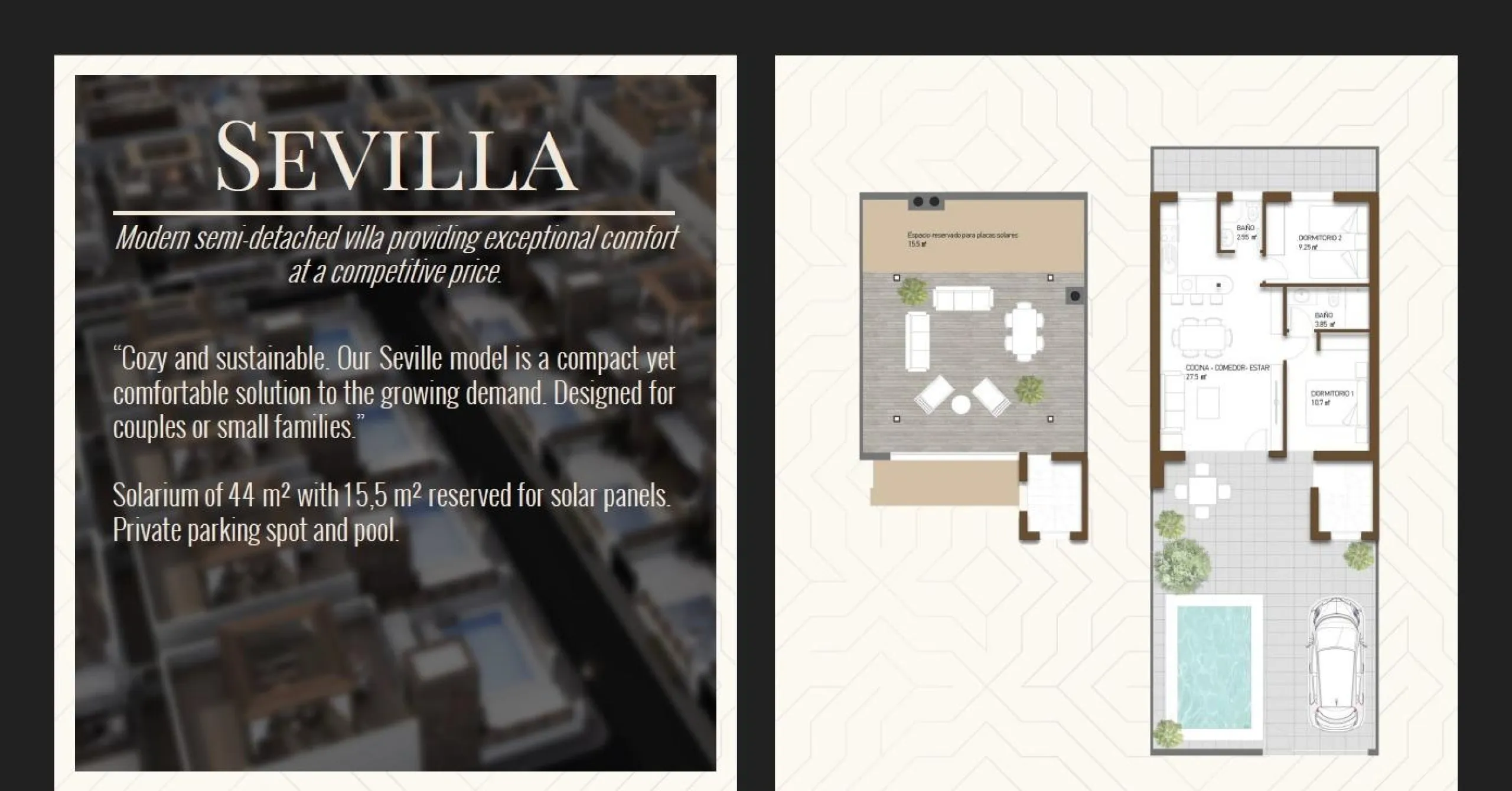 VILLA DE LUJO EN (LA PINILLA) MURCIA. PISCINA. 2 DORM. 2 BAÑOS. PARCELA 150 M2. SOLARIUM 44 M2.