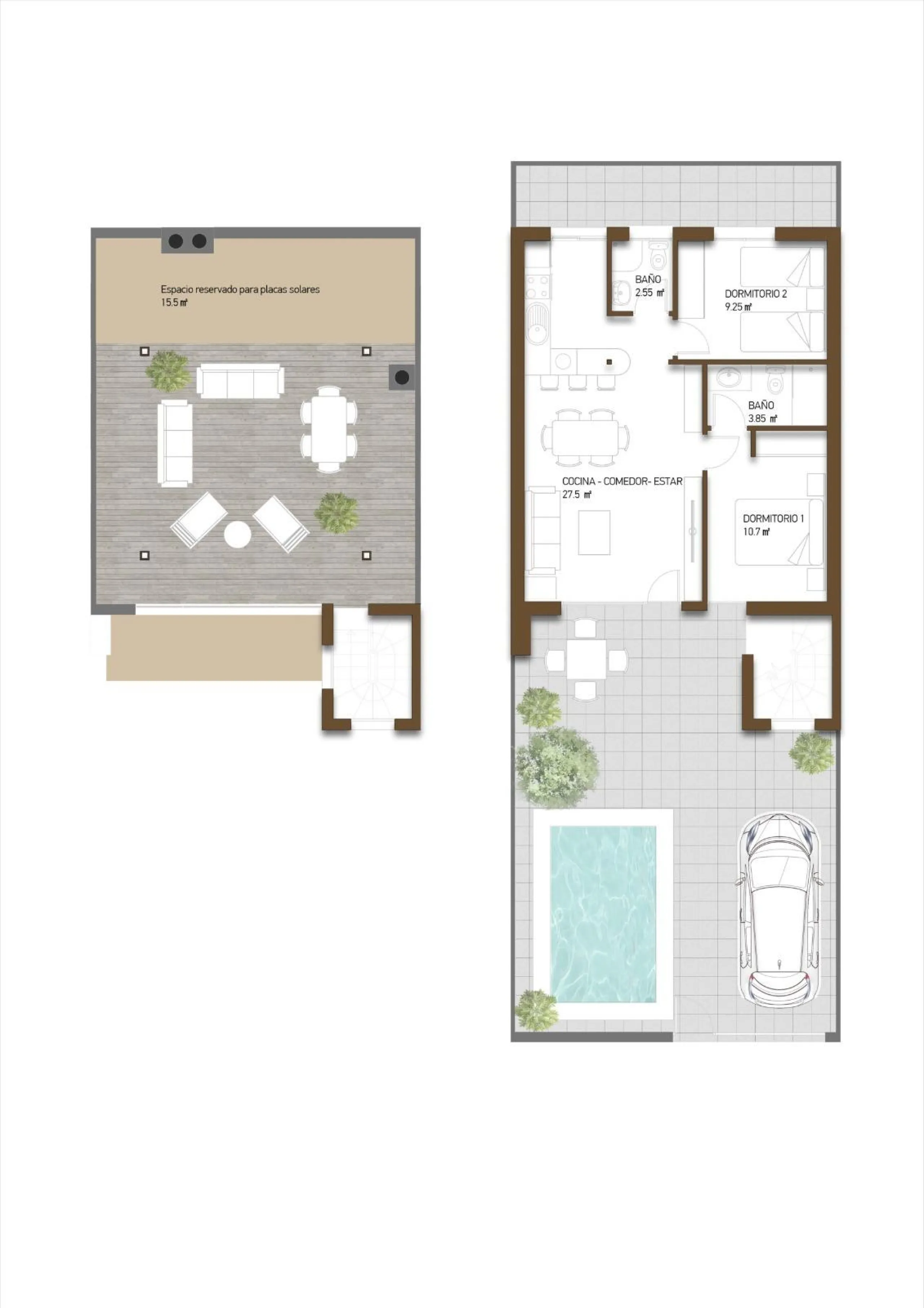 VILLA DE LUJO EN (LA PINILLA) MURCIA. PISCINA. 2 DORM. 2 BAÑOS. PARCELA 150 M2. SOLARIUM 44 M2.