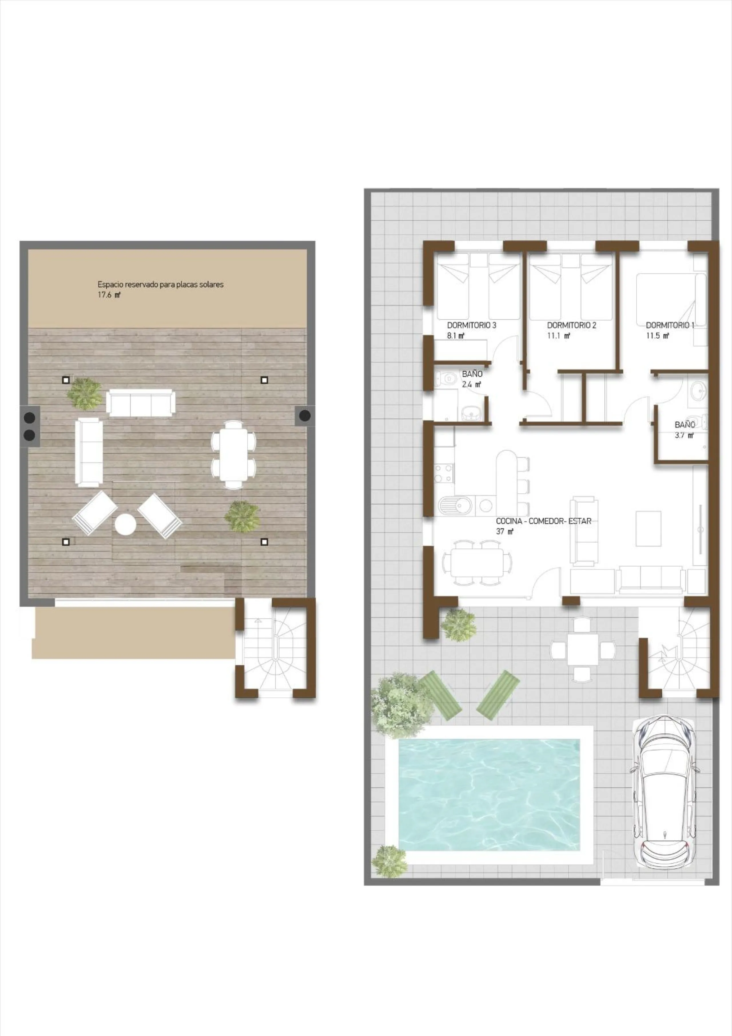 VILLA DE LUJO EN (LA PINILLA) MURCIA. PISCINA. 3 DORM. 2 BAÑOS. PARCELA 200 M2. SOLARIUM 62 M2.