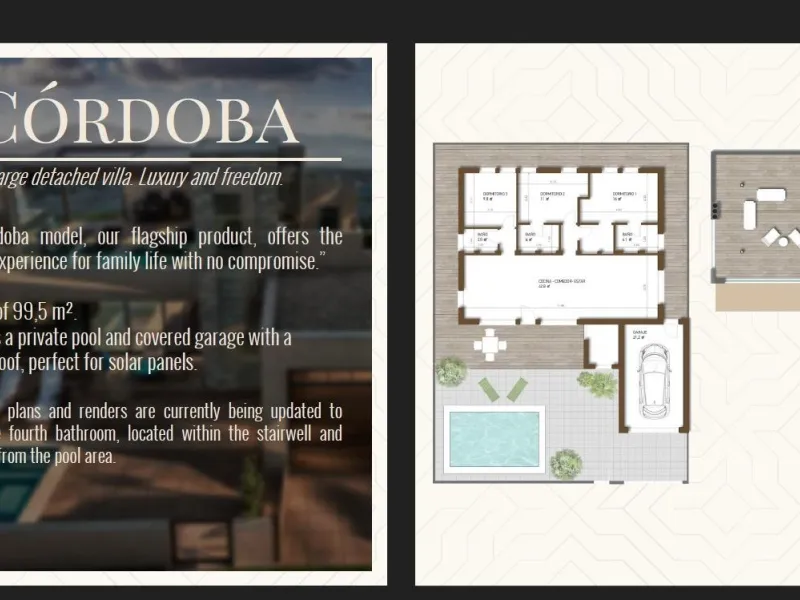 VILLA DE LUJO EN (LA PINILLA) MURCIA. PISCINA. 3 DORM. 4 BAÑOS. PARCELA 300 M2. SOLARIUM 100 M2.