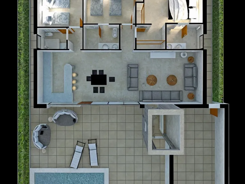 VILLA DE LUJO EN (LA PINILLA) MURCIA. PISCINA. 3 DORM. 4 BAÑOS. PARCELA 300 M2. SOLARIUM 100 M2.