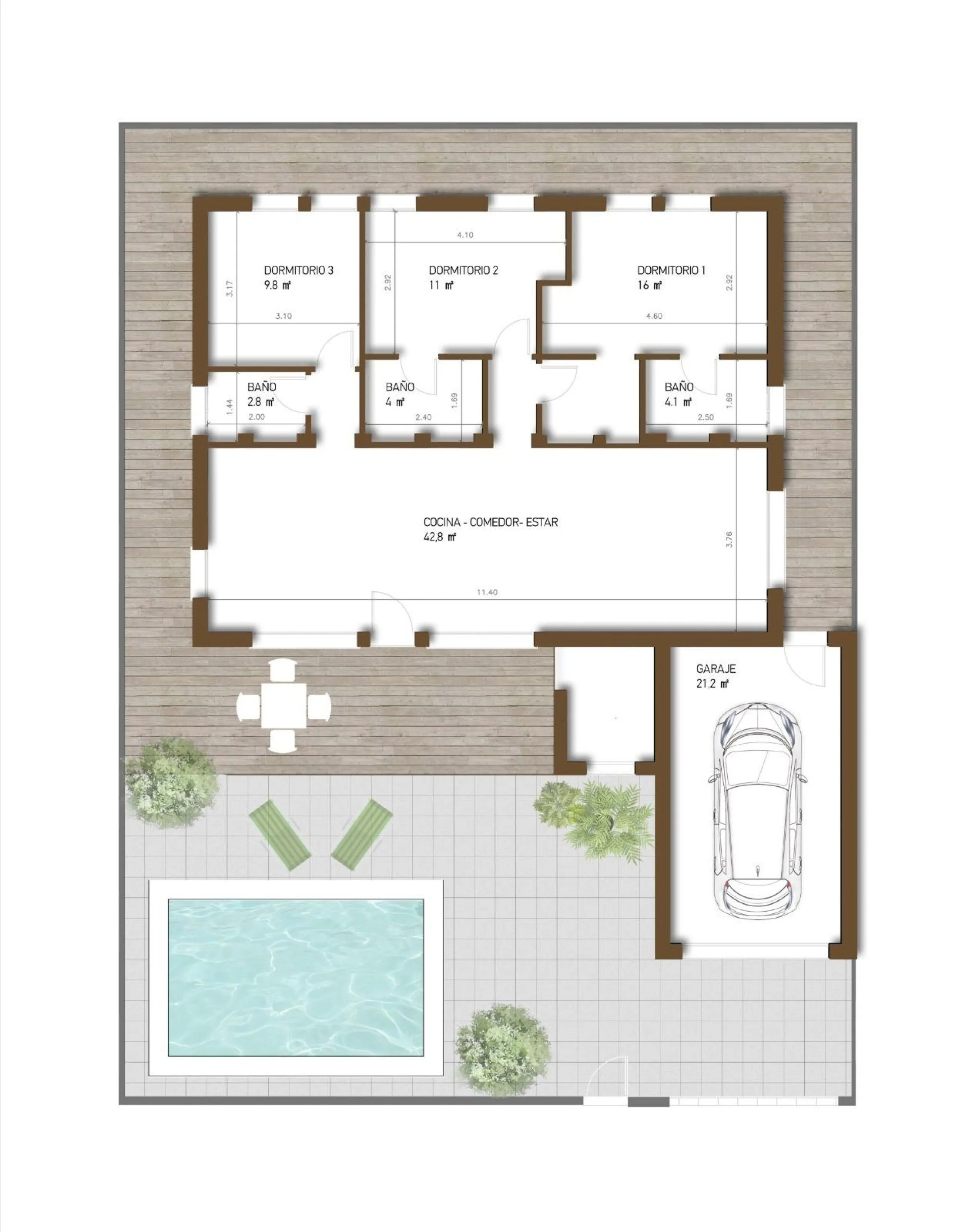 VILLA DE LUJO EN (LA PINILLA) MURCIA. PISCINA. 3 DORM. 4 BAÑOS. PARCELA 300 M2. SOLARIUM 100 M2.