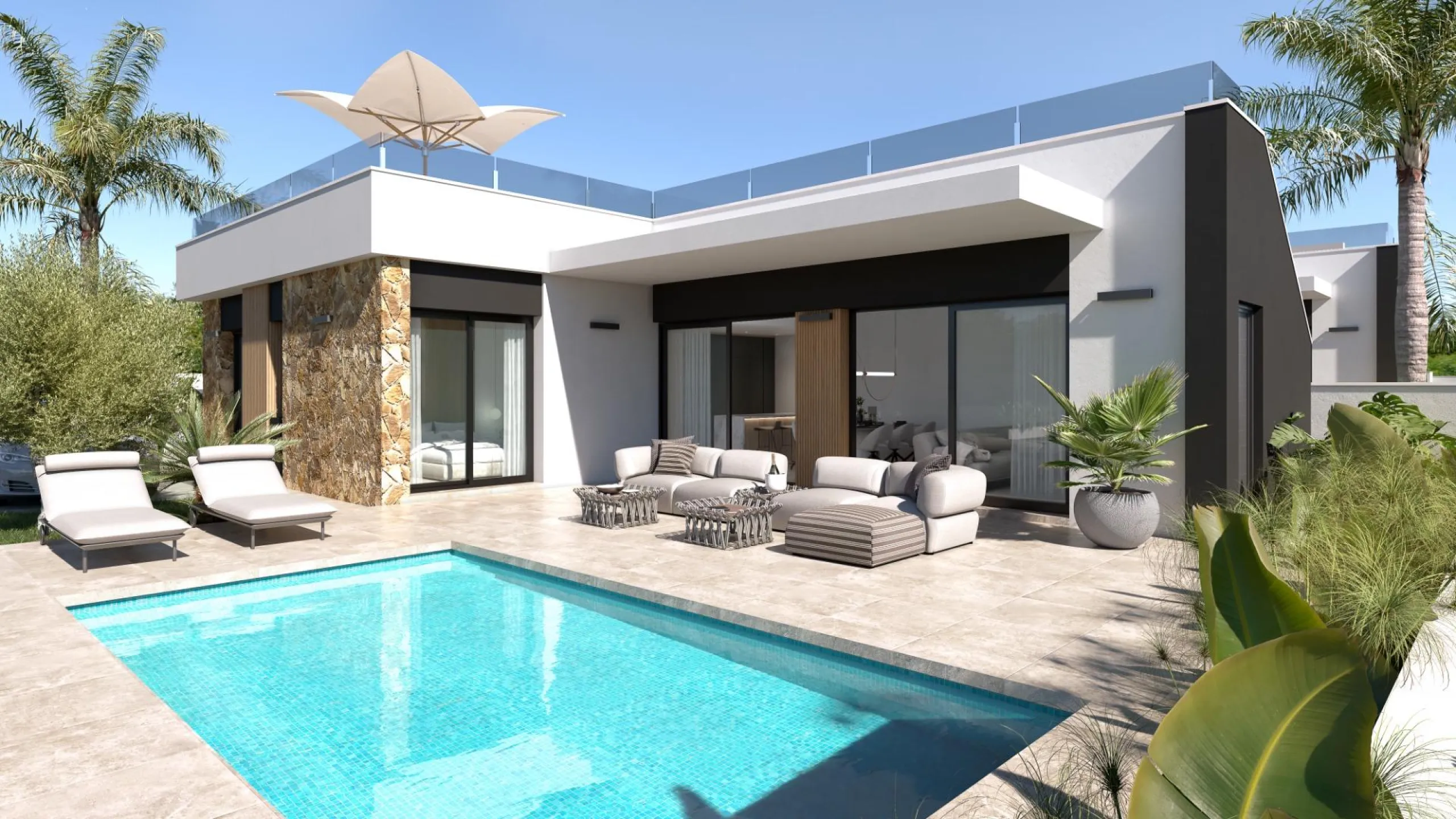VILLAS "JULIET" OBRA NUEVA. 3 DORM. 2 BAÑOS. PISCINA PRIVADA. PARCELA 263 M2.