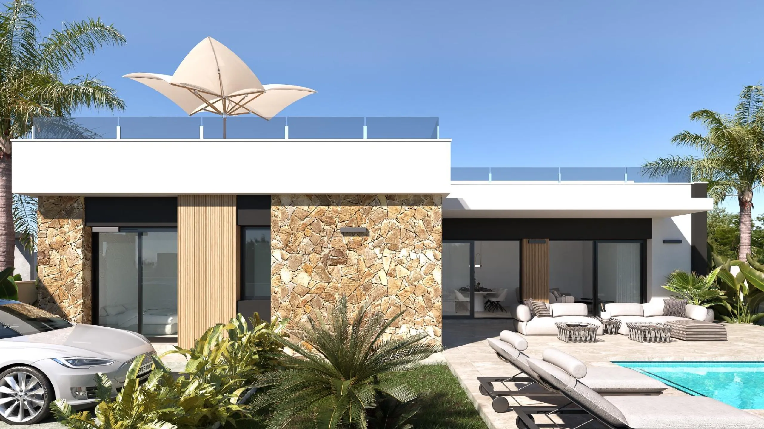VILLAS "JULIET" OBRA NUEVA. 3 DORM. 2 BAÑOS. PISCINA PRIVADA. PARCELA 263 M2.