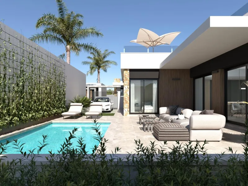 VILLAS "JULIET" OBRA NUEVA. 3 DORM. 2 BAÑOS. PISCINA PRIVADA. PARCELA 263 M2.