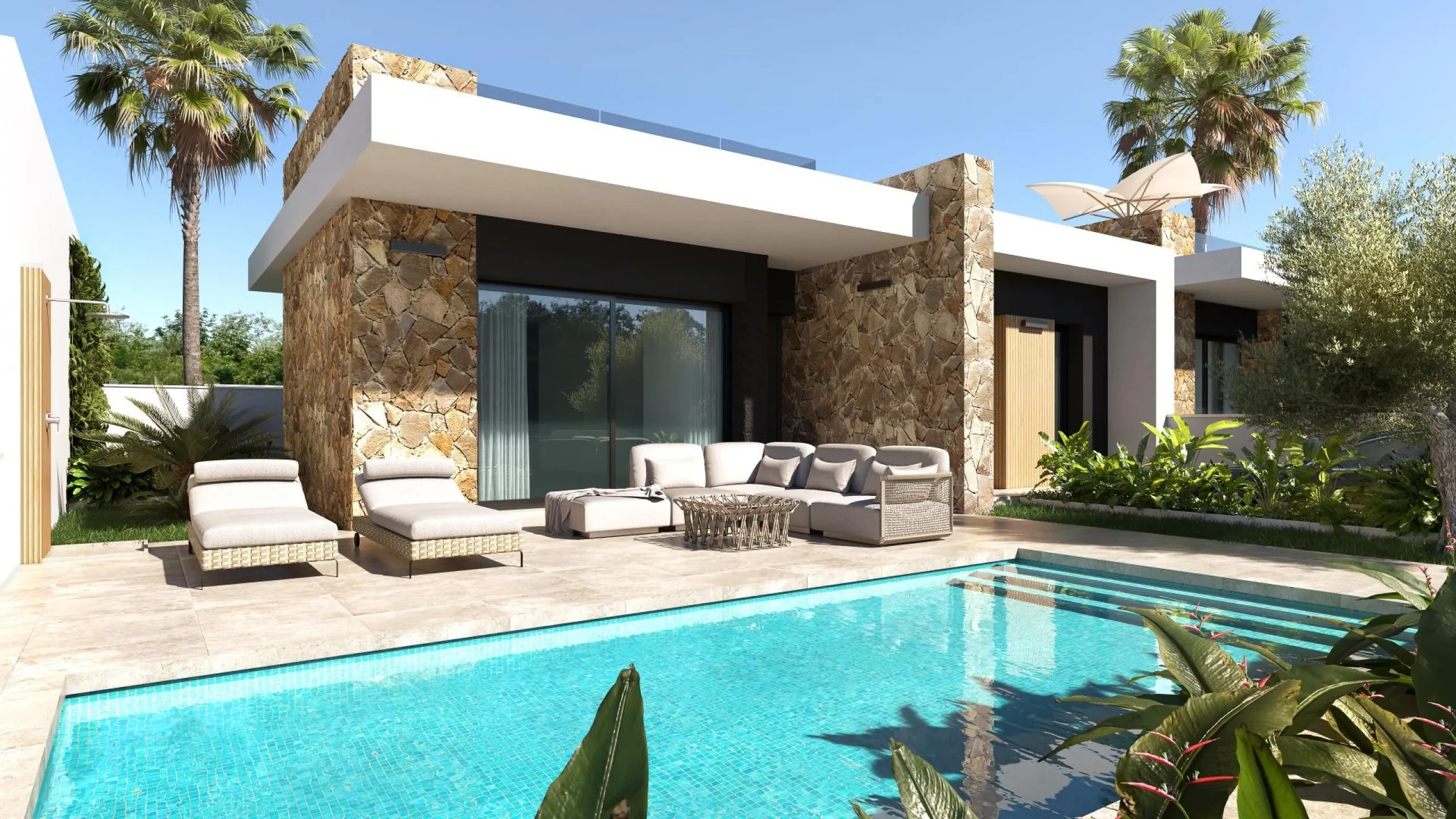 VILLAS "NOVA" OBRA NUEVA. 3 DORM. 2 BAÑOS. PARCELA 263 M2. PISCINA PRIVADA. PARKING.
