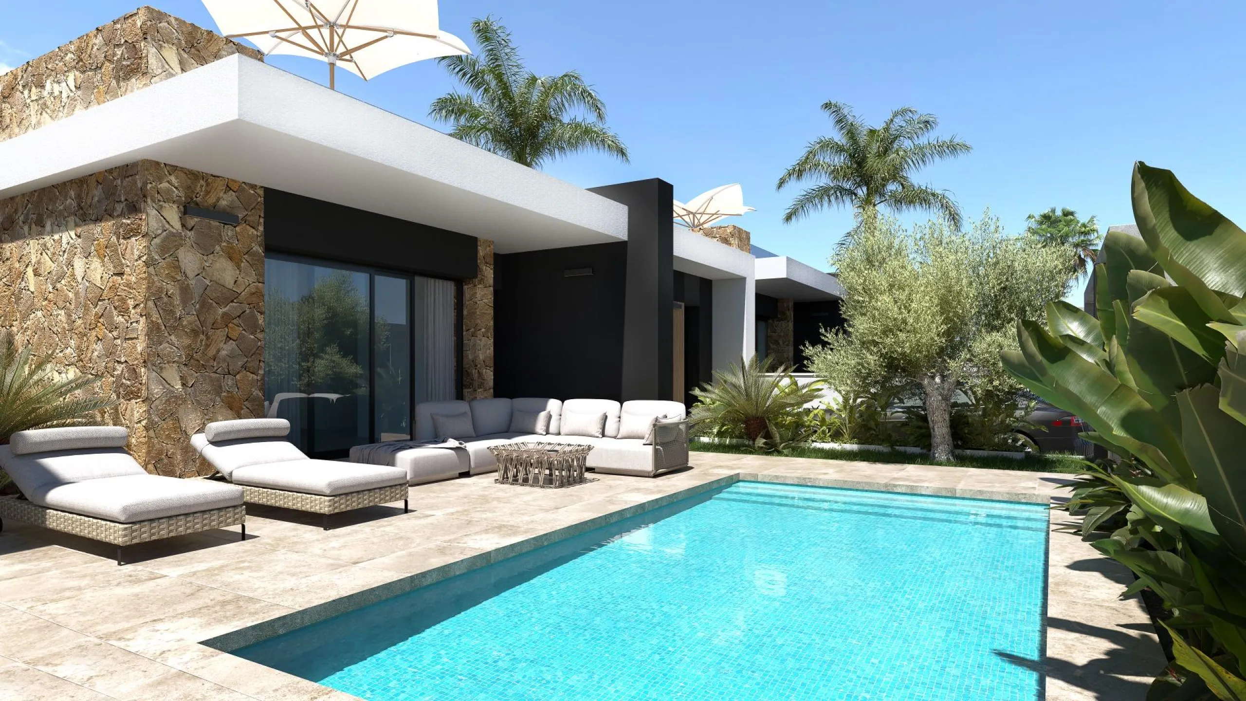 VILLAS "NOVA" OBRA NUEVA. 3 DORM. 2 BAÑOS. PARCELA 263 M2. PISCINA PRIVADA. PARKING.
