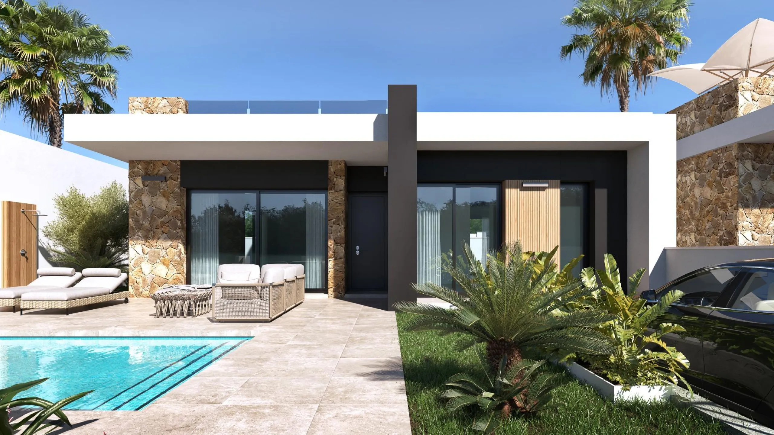 VILLAS "NOVA" OBRA NUEVA. 3 DORM. 2 BAÑOS. PARCELA 263 M2. PISCINA PRIVADA. PARKING.