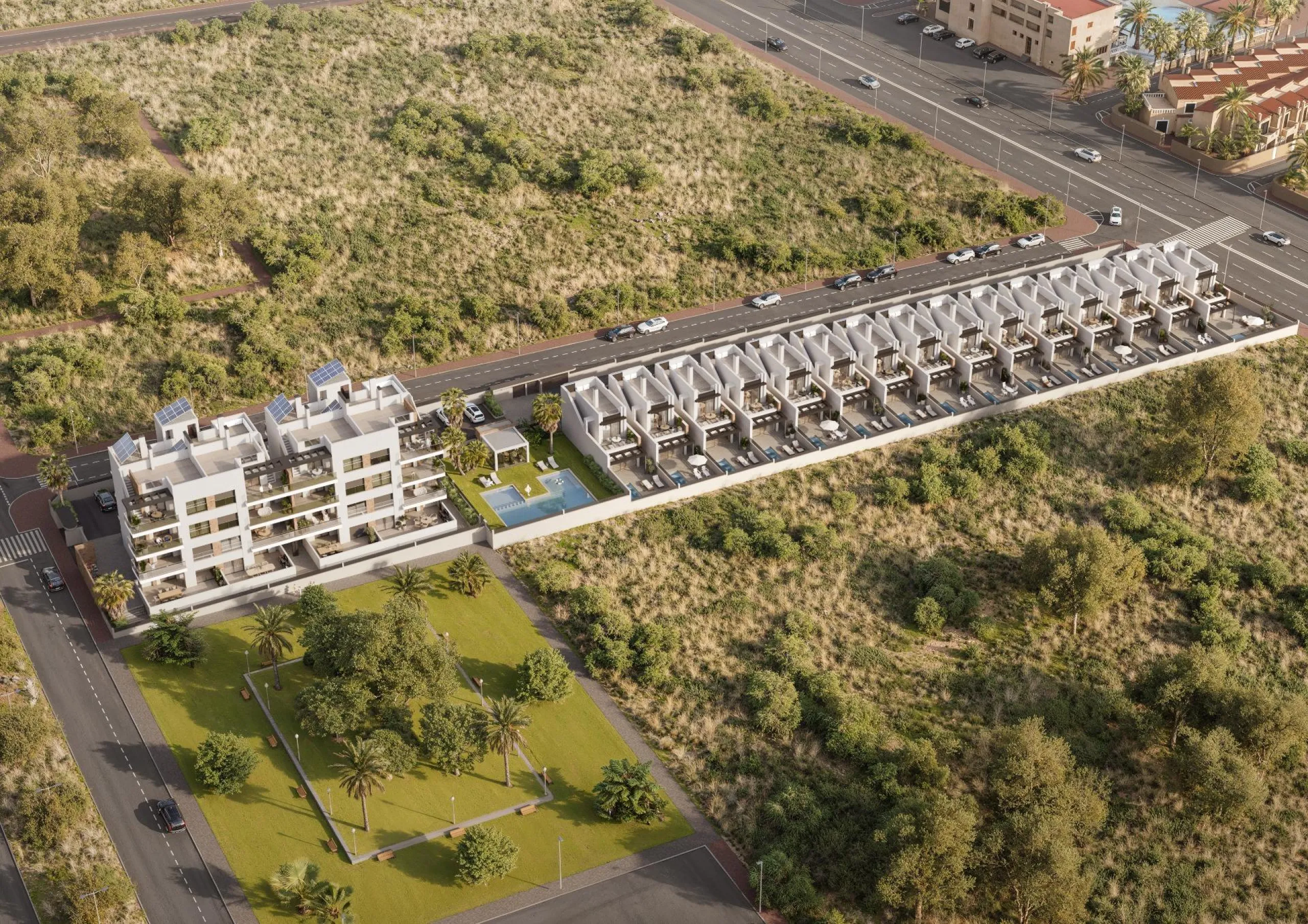 CHALET ADOSADO EN AGUAS NUEVAS CON PISCINA PRIVADA. 3 DORM. 3 BAÑOS. 115 M2.