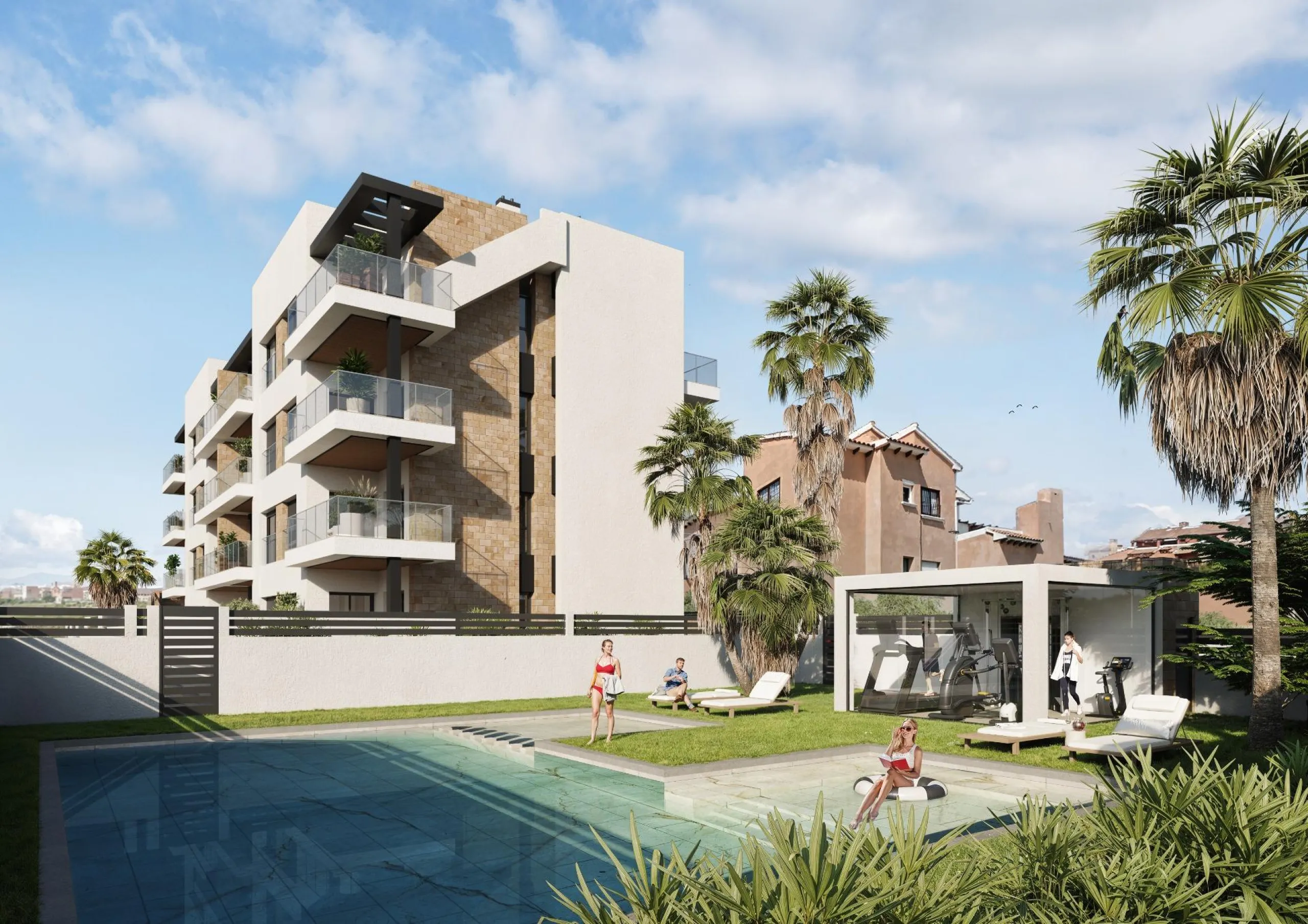 CHALET ADOSADO EN AGUAS NUEVAS CON PISCINA PRIVADA. 3 DORM. 3 BAÑOS. 115 M2.