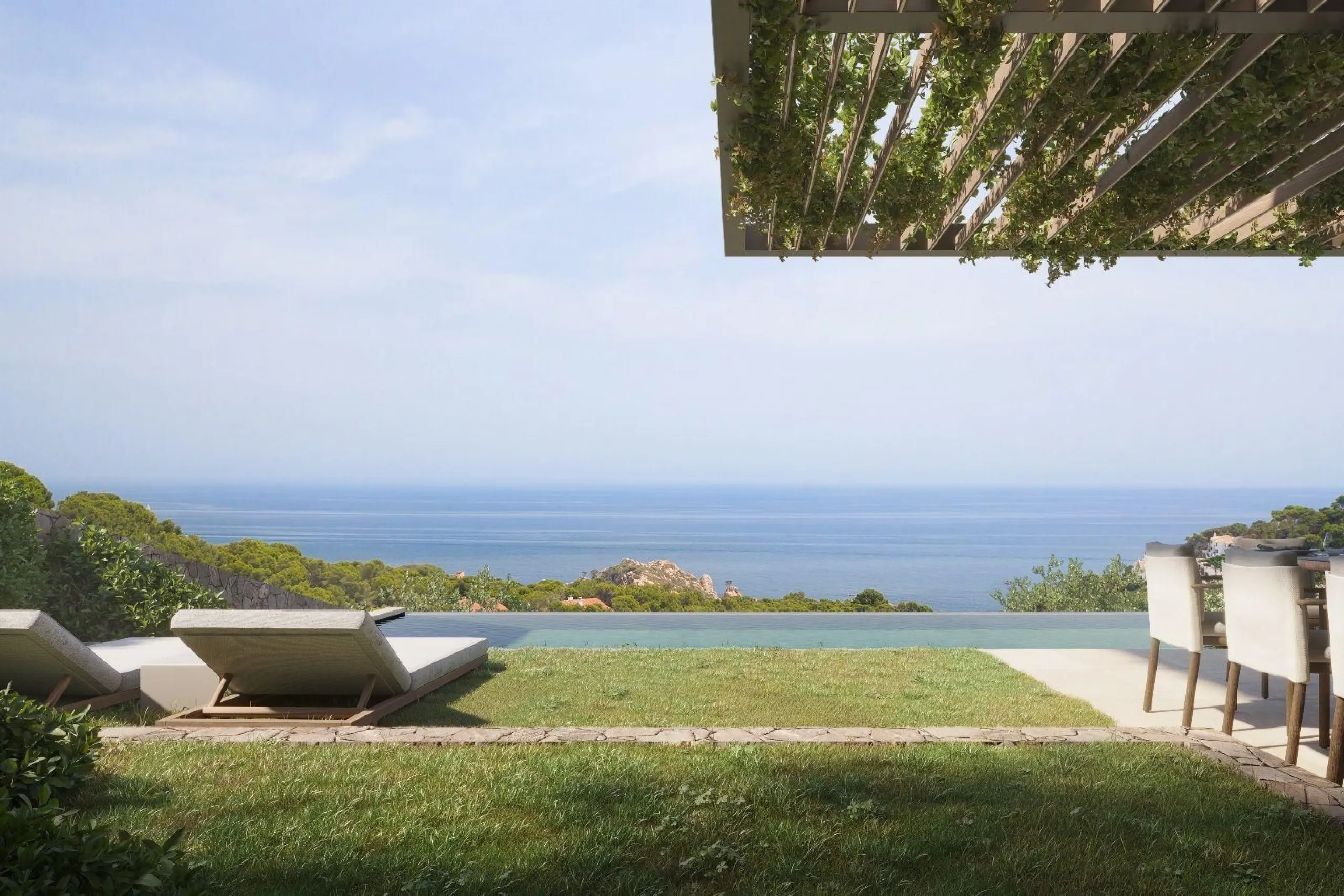Chalet pareado de obra nueva con vistas al mar en Aiguaxelida, Tamariu