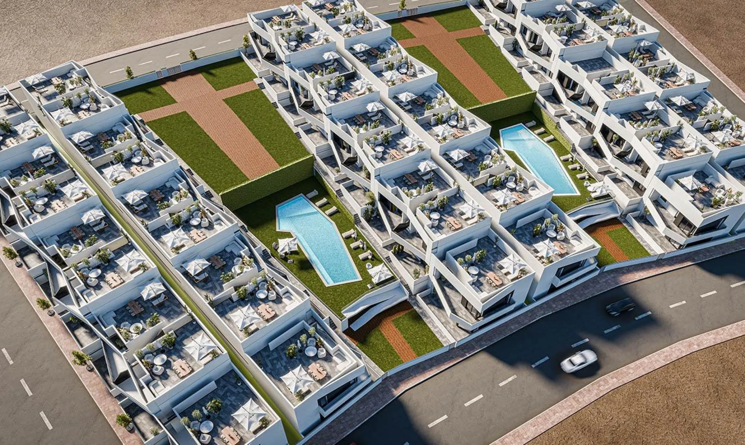 OBRA NUEVA BUNGALOWS PLANTA BAJA Y PLANTA ALTA! EN SAN MIGUEL DE SALINAS. 2 DORM. 2 BAÑOS. JARDIN 33 M2. TOTAL 120 M2. PISCINA.