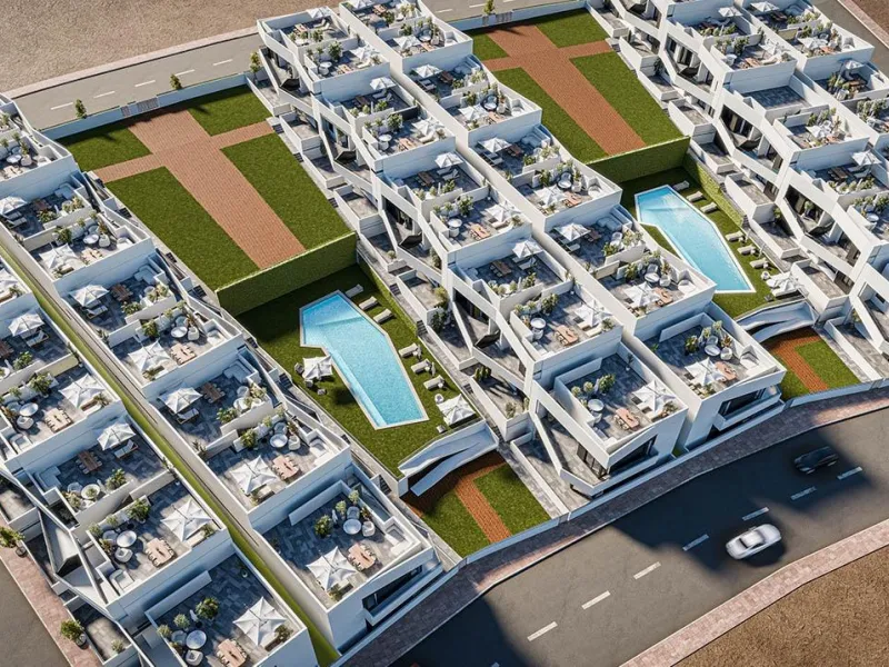 OBRA NUEVA BUNGALOWS PLANTA BAJA Y PLANTA ALTA! EN SAN MIGUEL DE SALINAS. 2 DORM. 2 BAÑOS. JARDIN 33 M2. TOTAL 120 M2. PISCINA.