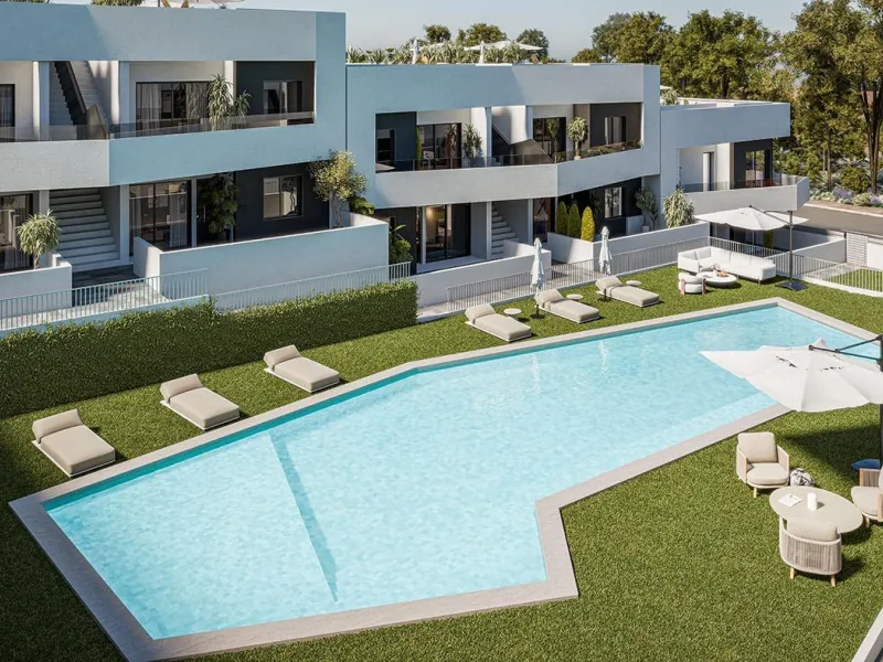OBRA NUEVA BUNGALOWS PLANTA BAJA Y PLANTA ALTA! EN SAN MIGUEL DE SALINAS. 2 DORM. 2 BAÑOS. JARDIN 33 M2. TOTAL 120 M2. PISCINA.