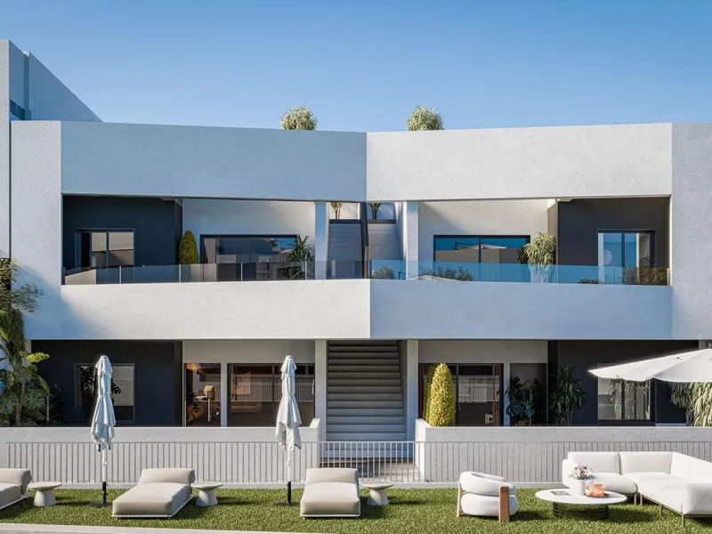 OBRA NUEVA BUNGALOWS PLANTA BAJA Y PLANTA ALTA! EN SAN MIGUEL DE SALINAS. 2 DORM. 2 BAÑOS. JARDIN 33 M2. TOTAL 120 M2. PISCINA.