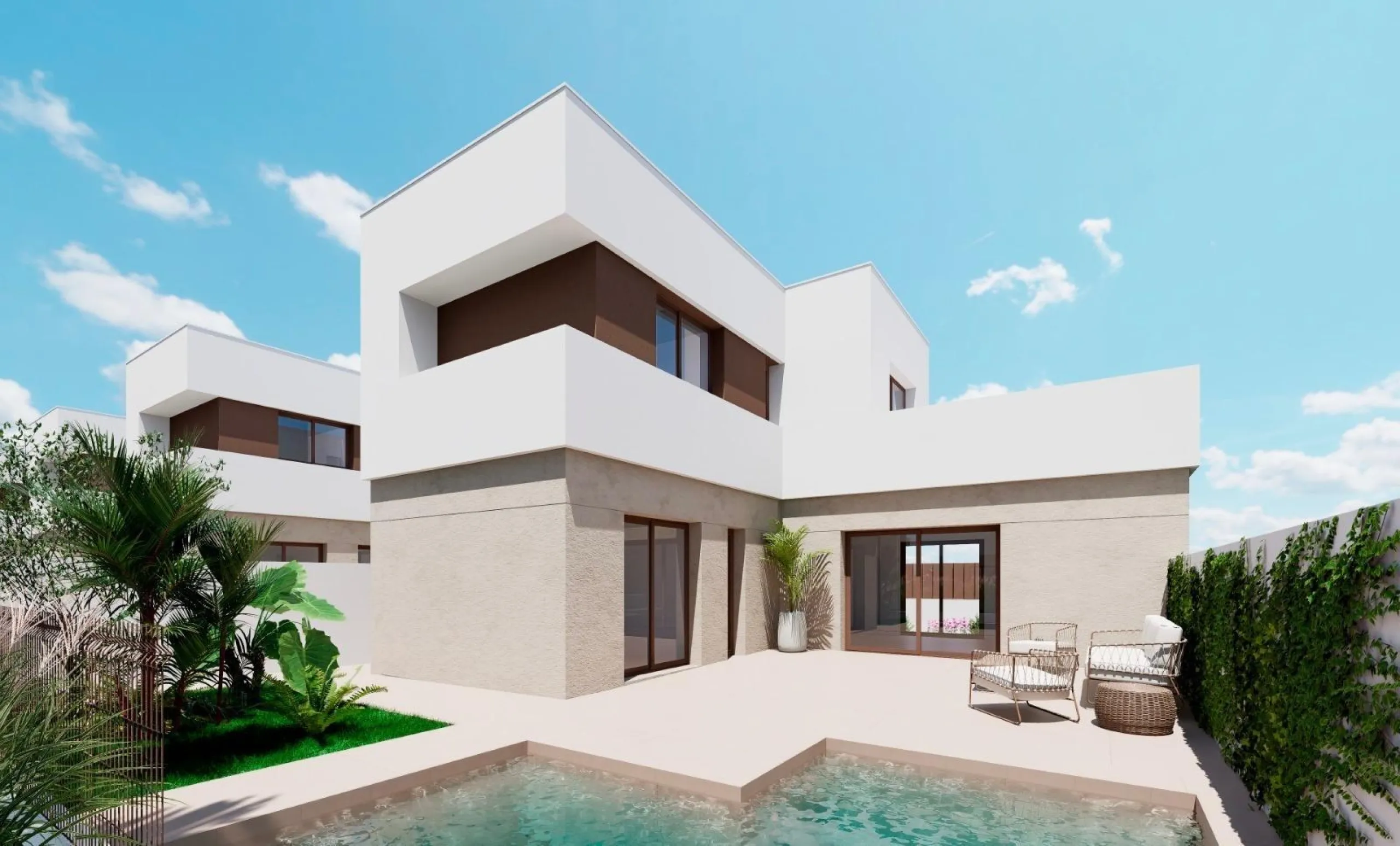 OBRA NUEVA! VILLAS EN LOS ALCAZARES CON PISCINA PRIVADA. 3 DORM. 2 BAÑOS.