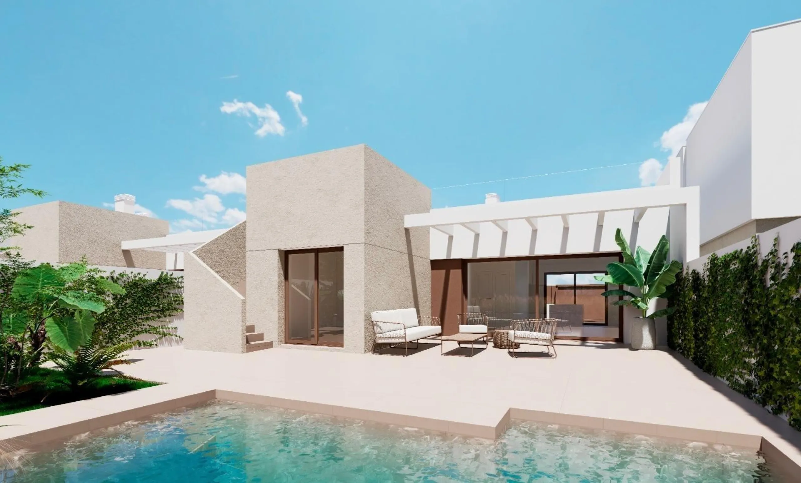 OBRA NUEVA! VILLAS EN LOS ALCAZARES CON PISCINA PRIVADA. 3 DORM. 2 BAÑOS.