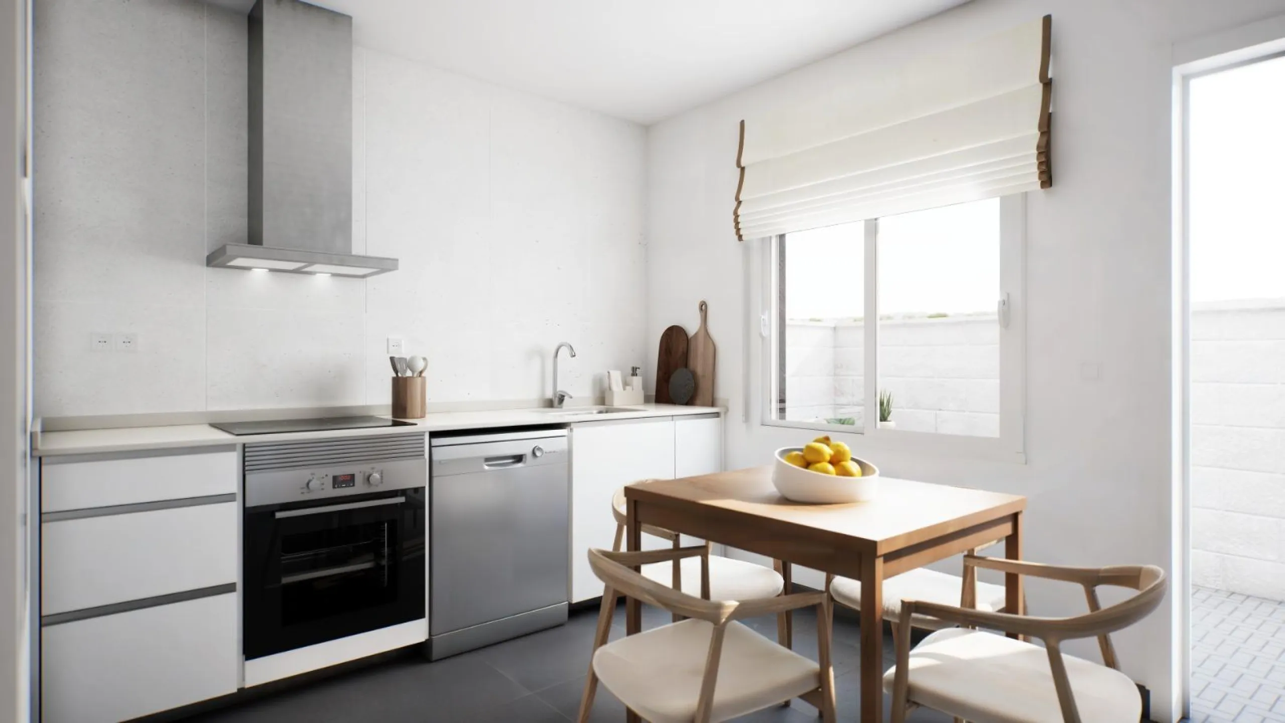 OBRA NUEVA EN GRAN ALACANT. ADOSADOS CON JARDIN Y SOLARIUR PRIVADO DE 27 M2. 2 DORM. 2 BAÑOS. PISCINA COMUNITARIA. MODELO VISION