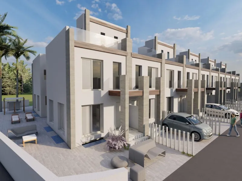 OBRA NUEVA EN GRAN ALACANT. ADOSADO DE 2 DORM. 2 BAÑOS. 118 M2. SOTANO DE 31M2. SOLARIUM 24 M2. PARCELA 16 M2 CON PARKING. MARINO