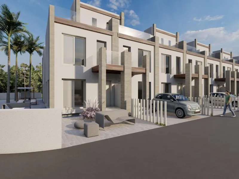 OBRA NUEVA EN GRAN ALACANT. ADOSADO DE 2 DORM. 2 BAÑOS. 118 M2. SOTANO DE 31M2. SOLARIUM 24 M2. PARCELA 16 M2 CON PARKING. MARINO