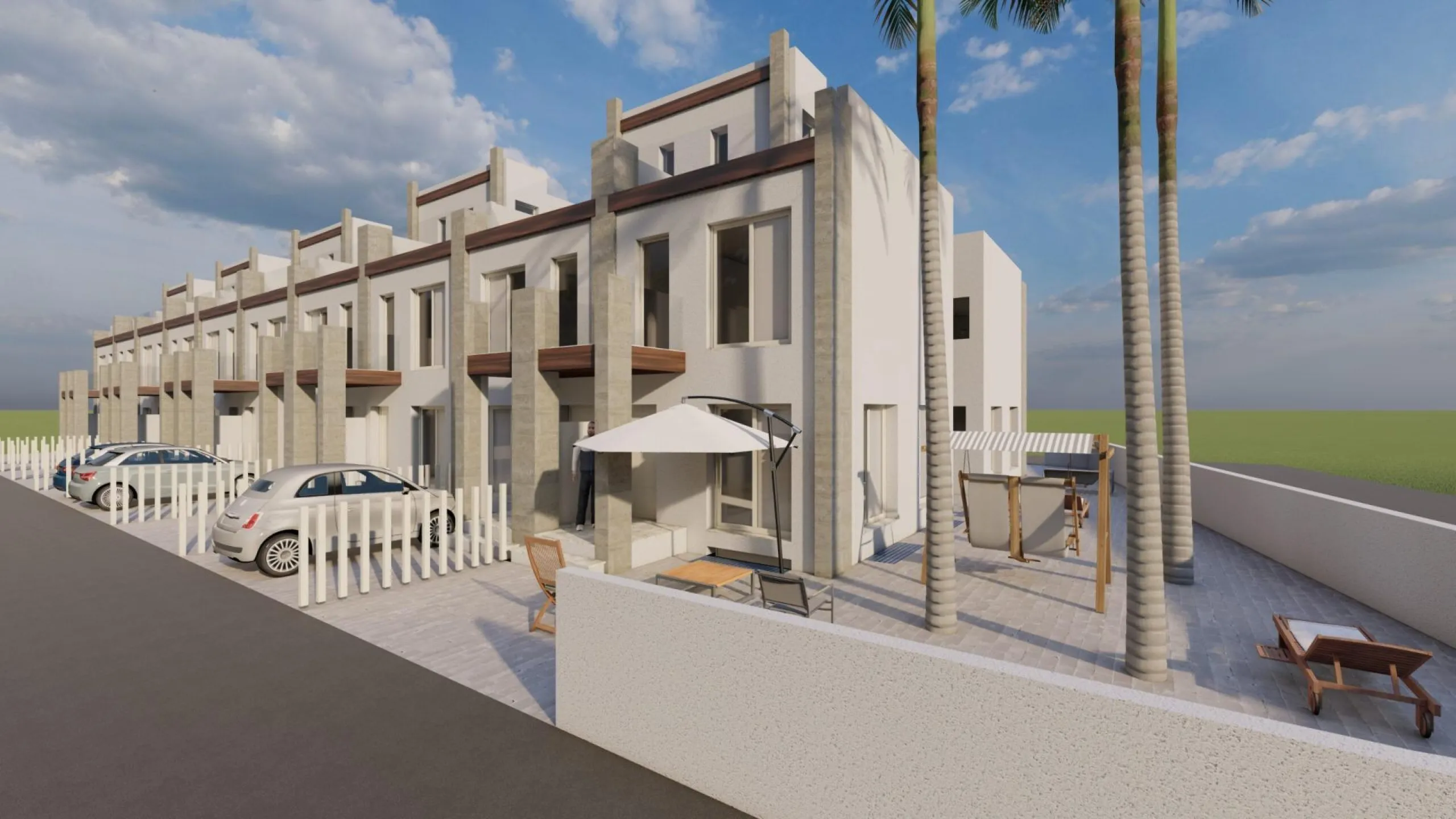 OBRA NUEVA EN GRAN ALACANT. ADOSADO DE 2 DORM. 2 BAÑOS. 118 M2. SOTANO DE 31M2. SOLARIUM 24 M2. PARCELA 16 M2 CON PARKING. MARINO