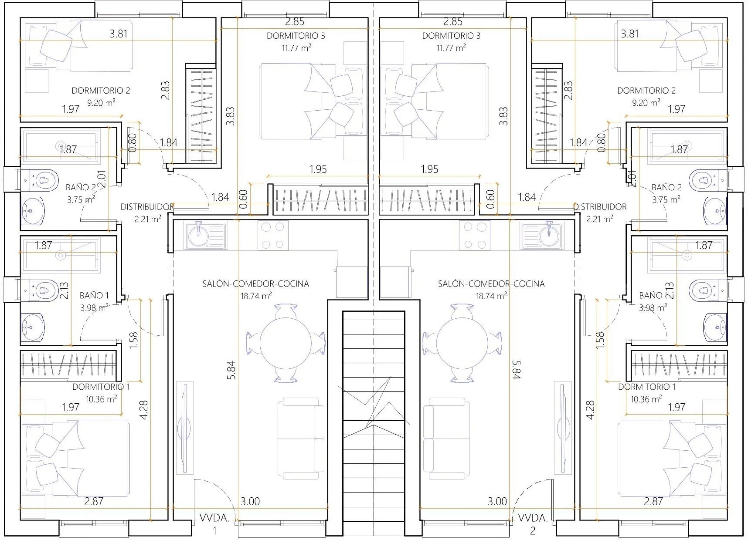 OBRA NUEVA! BUNGALOW EN PLANTA ALTA CON SOLARIUM PRIVADO DE 63 M2. 3 DORM. 2 BAÑOS. SUPERFICIE 71 M2.