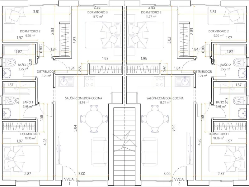 OBRA NUEVA! BUNGALOW EN PLANTA ALTA CON SOLARIUM PRIVADO DE 63 M2. 3 DORM. 2 BAÑOS. SUPERFICIE 71 M2.