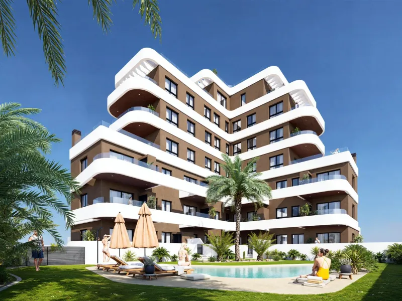 OBRA NUEVA EN GUARDAMAR DEL SEGURA! APARTAMENTO DE 2 DORM. 2 BAÑOS. TERRAZA DE 13 M2. GARAJE INCLUIDO. PISCINA.