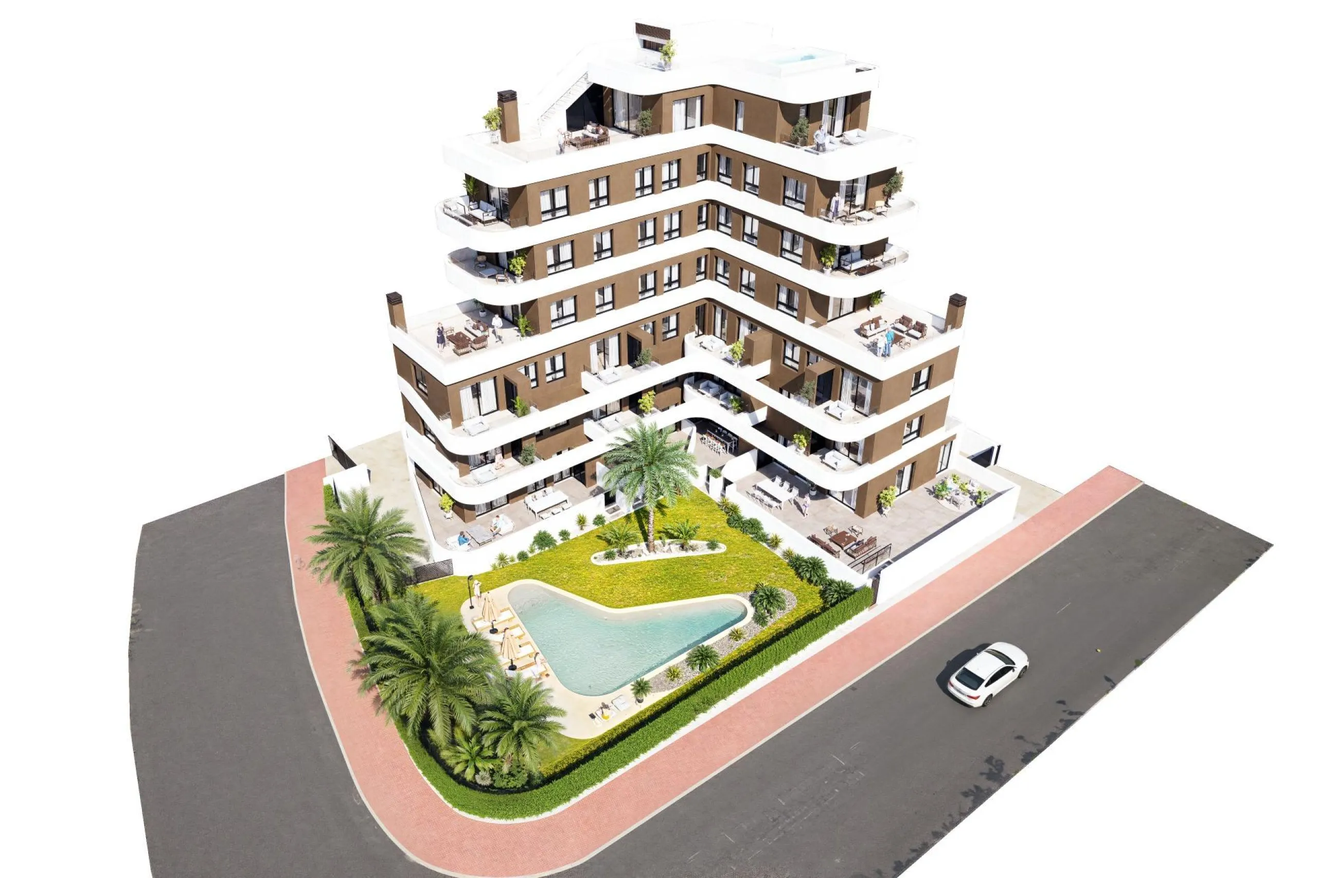 OBRA NUEVA EN GUARDAMAR DEL SEGURA! APARTAMENTO DE 2 DORM. 2 BAÑOS. TERRAZA DE 13 M2. GARAJE INCLUIDO. PISCINA.