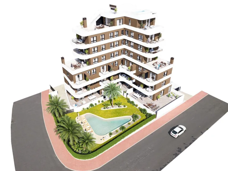 OBRA NUEVA EN GUARDAMAR DEL SEGURA! APARTAMENTO DE 2 DORM. 2 BAÑOS. TERRAZA DE 13 M2. GARAJE INCLUIDO. PISCINA.