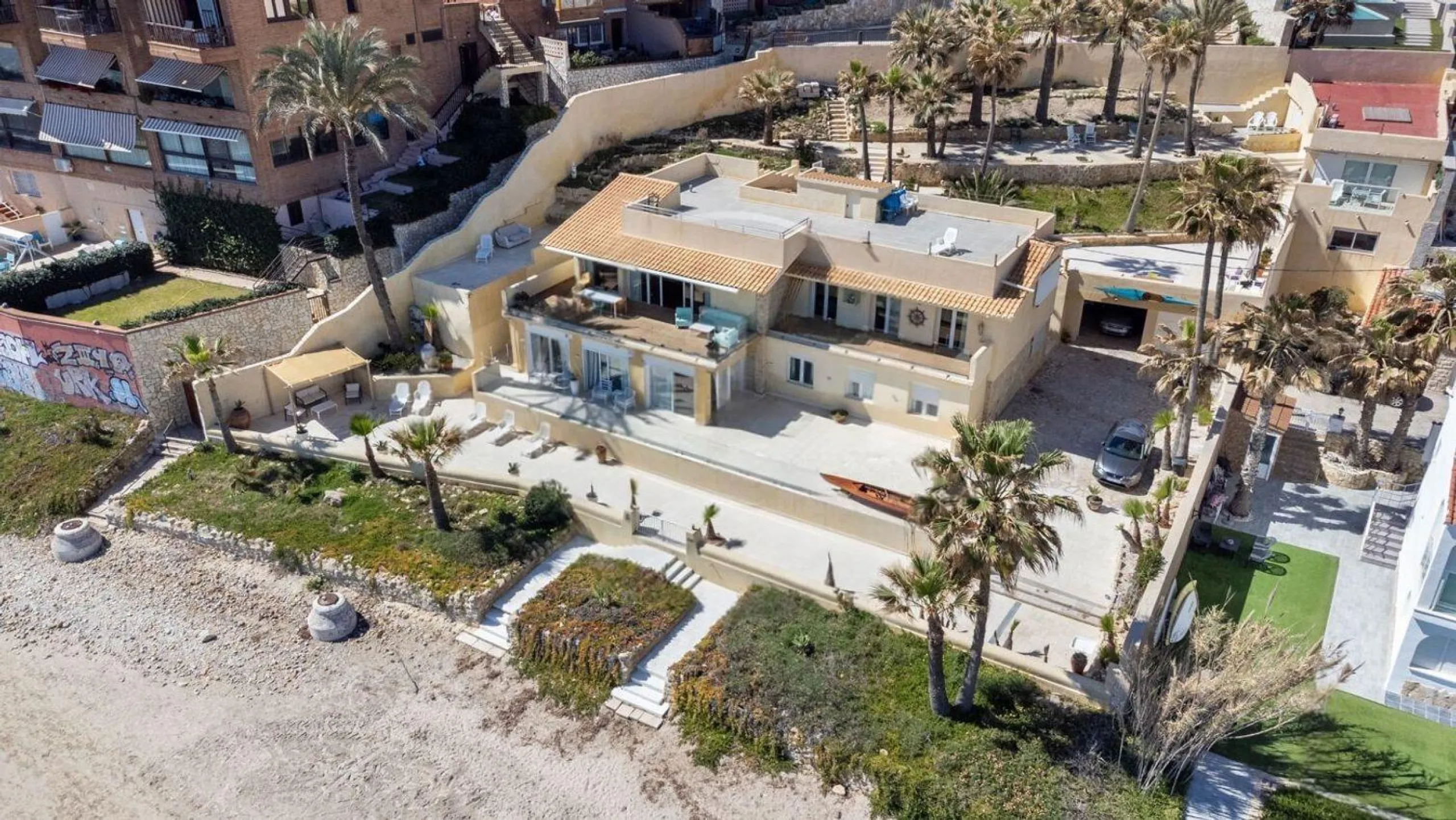 Beachfront Villa with Direct Cove Access in Cabo de las Huertas, Alicante
